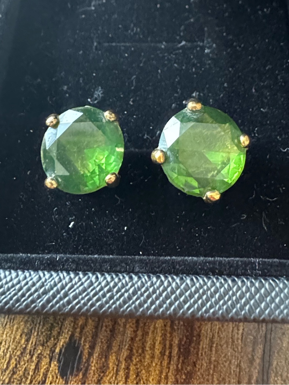 BaubleBar Gold Prong Green Round Gem Stud Earrings